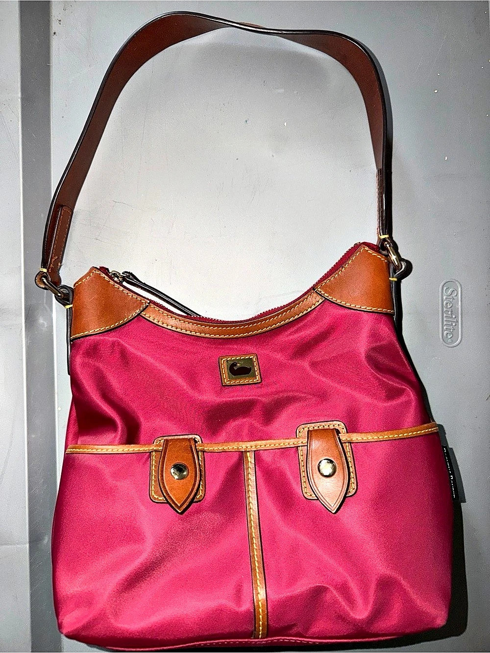 Dooney & Bourke Camden Nylon Hobo Bag Pink & Brown